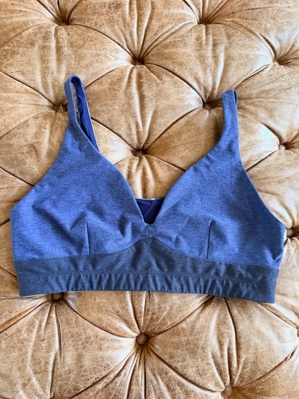 Outdoor Voices Blue Heathered Sports Bra Women’s XL Medium Impact Athletic Blue